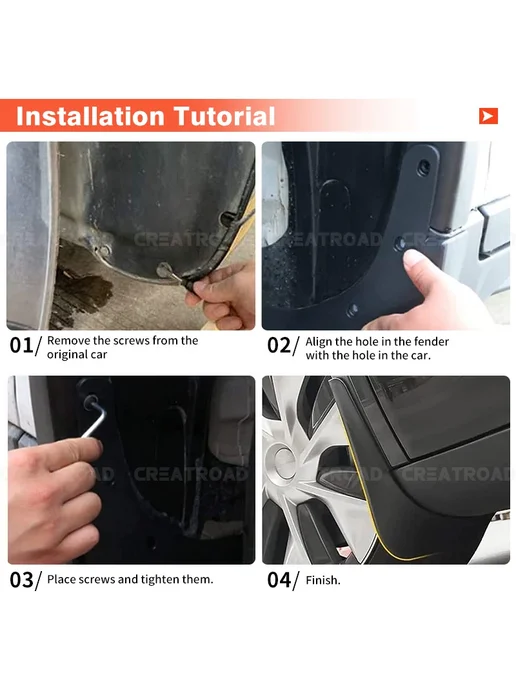 CREATROAD 4 шт. прочные брызговики из АБС-пластика для Toyota Crown S2, 4 шт, фото 6