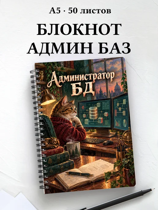 Блокнот администратора БД с мотивирующими цитатами