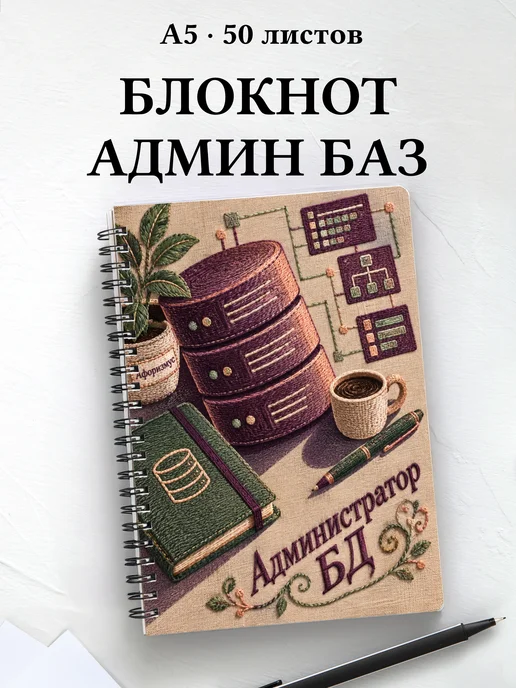 Блокнот администратора БД с мотивирующими цитатами