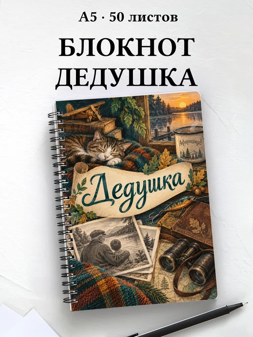 Блокнот дедушки с мотивирующими цитатами