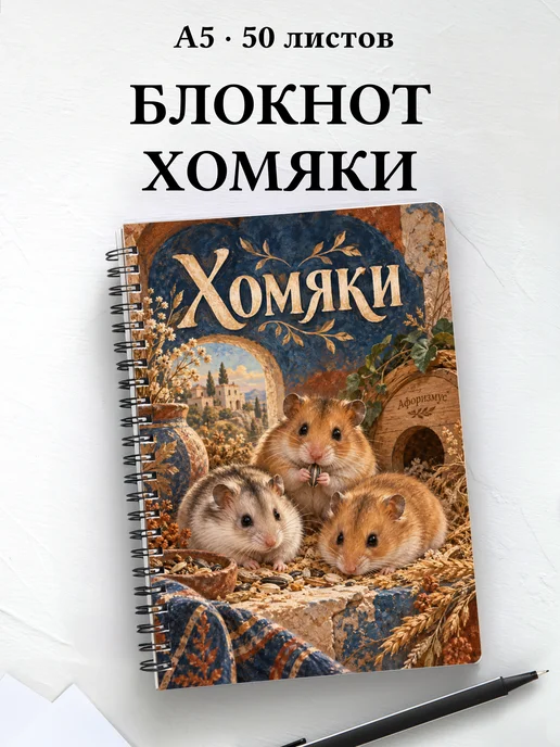 Блокнот Хомяки с мотивирующими цитатами