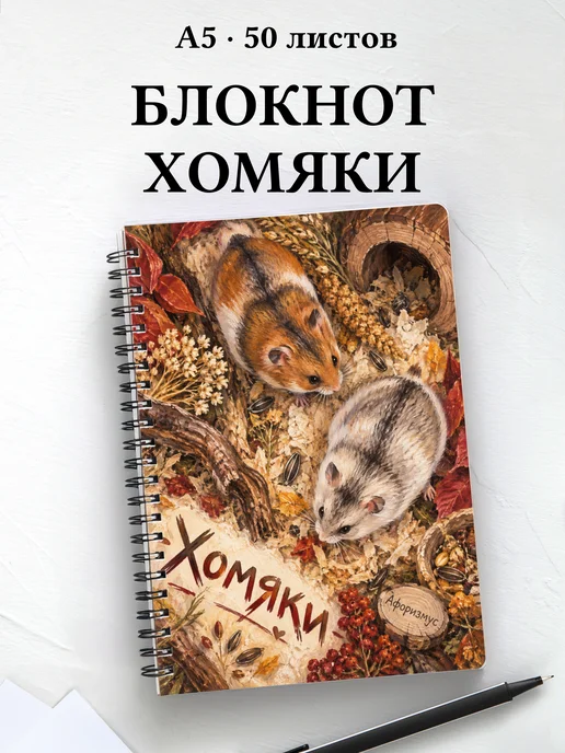 Блокнот Хомяки с мотивирующими цитатами