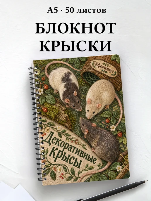 Блокнот Декоративные крысы с мотивирующими цитатами