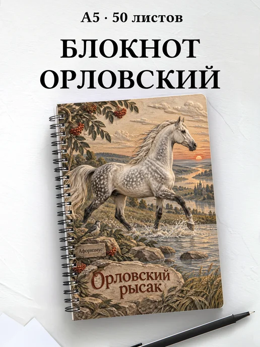 Блокнот Орловский рысак с мотивирующими цитатами