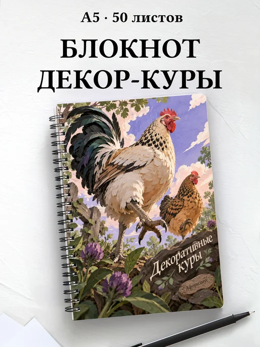 Блокнот Декоративные куры с мотивирующими цитатами