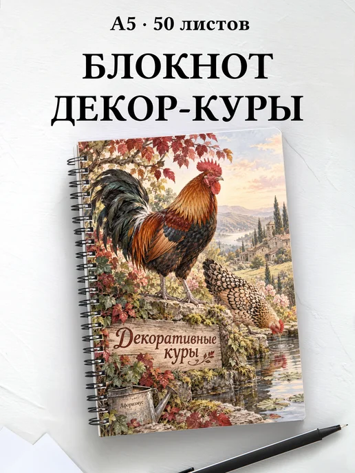 Блокнот Декоративные куры с мотивирующими цитатами