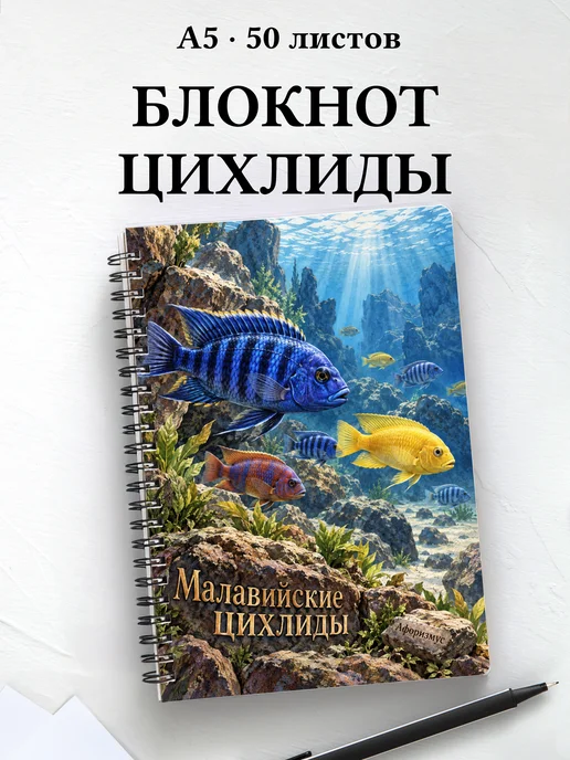 Блокнот Малавийские цихлиды с мотивирующими цитатами
