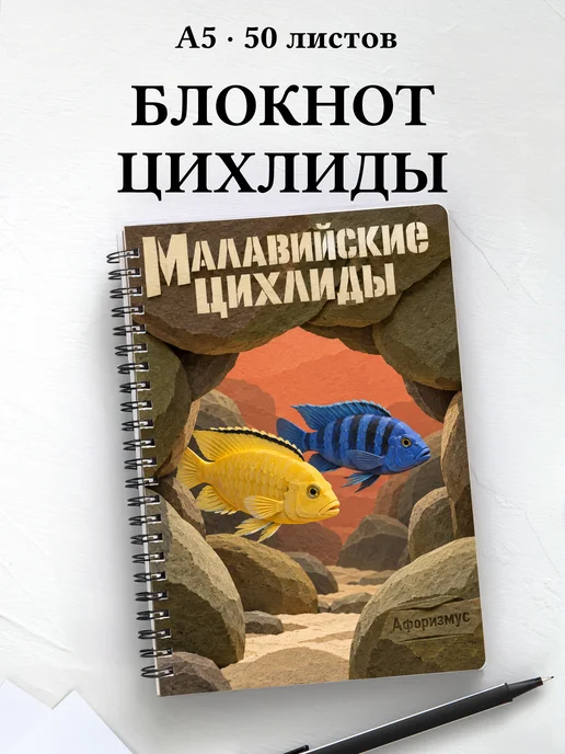 Блокнот Малавийские цихлиды с мотивирующими цитатами