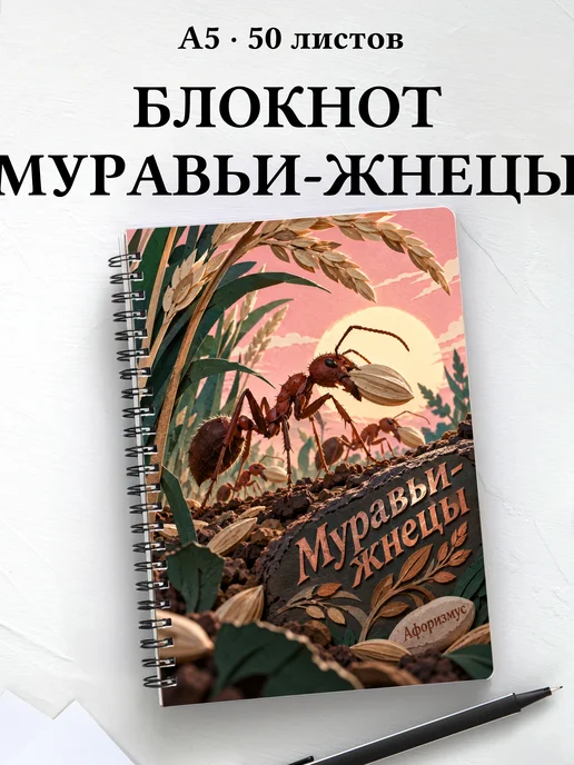Блокнот Муравьи-жнецы с мотивирующими цитатами