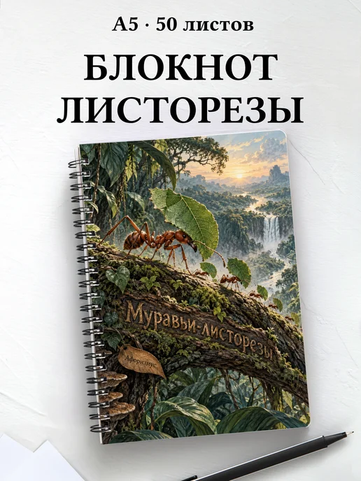 Блокнот Муравьи-листорезы с мотивирующими цитатами