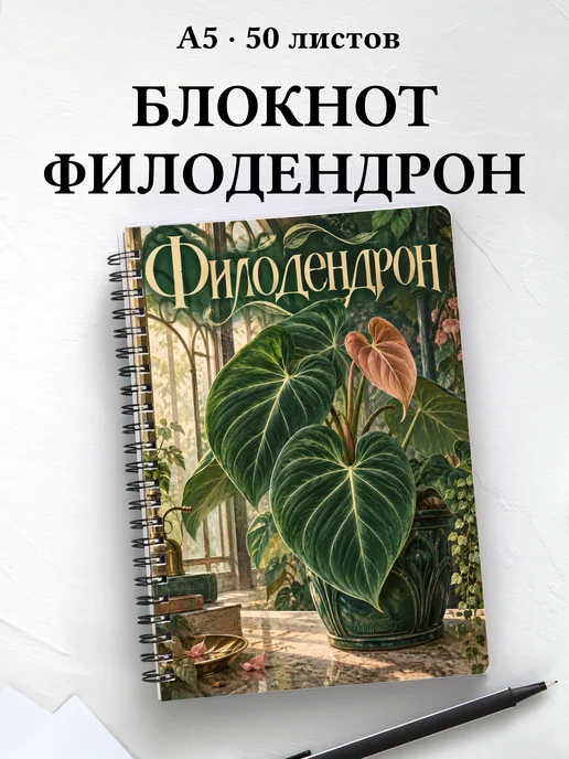 Блокнот Филодендрон с мотивирующими цитатами