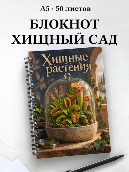 Блокнот Хищные растения с мотивирующими цитатами