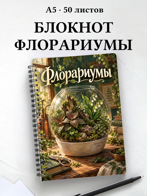Блокнот Флорариумы с мотивирующими цитатами