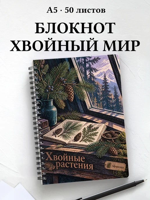 Блокнот Хвойные растения с мотивирующими цитатами