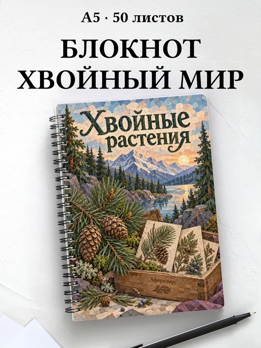 Блокнот Хвойные растения с мотивирующими цитатами