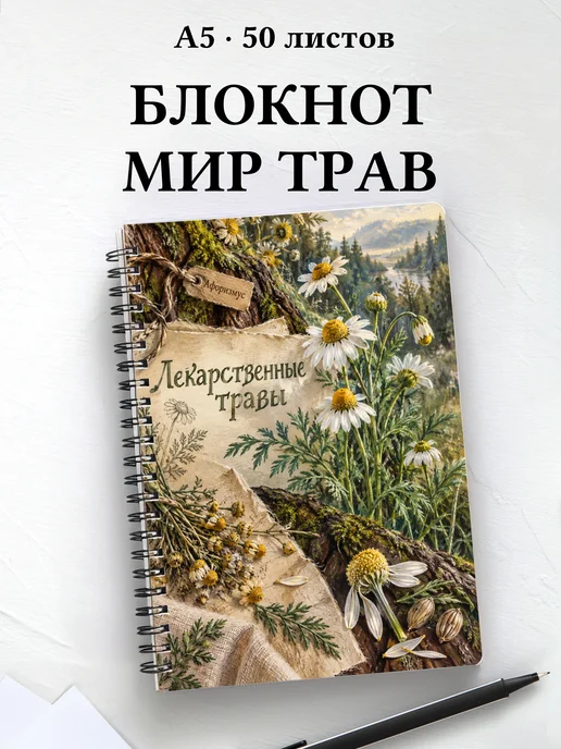 Блокнот Лекарственные травы с мотивирующими цитатами