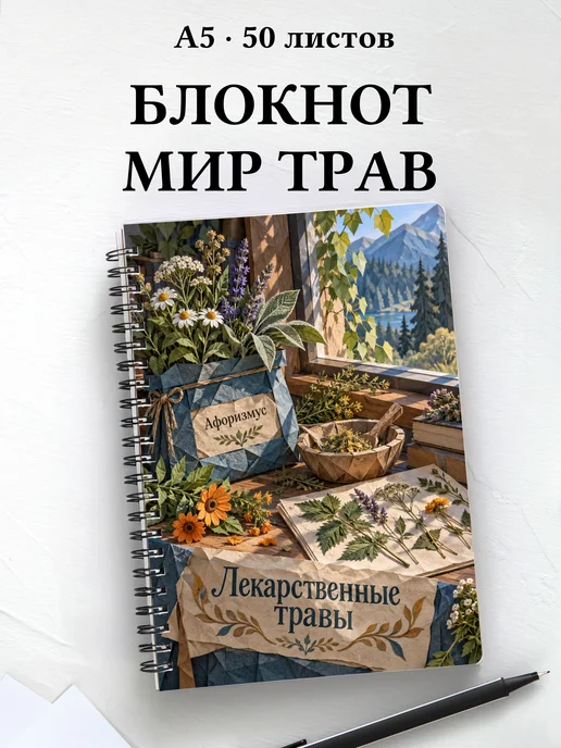 Блокнот Лекарственные травы с мотивирующими цитатами