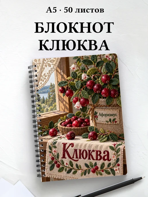 Блокнот Клюква с мотивирующими цитатами