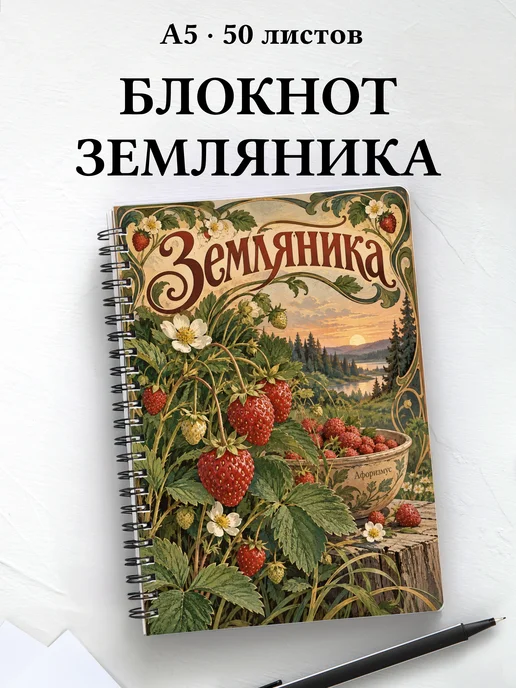 Блокнот Земляника с мотивирующими цитатами