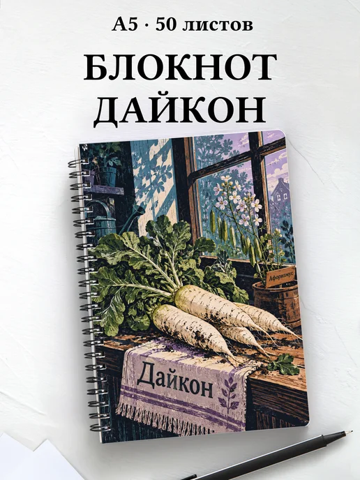 Блокнот Дайкон с мотивирующими цитатами