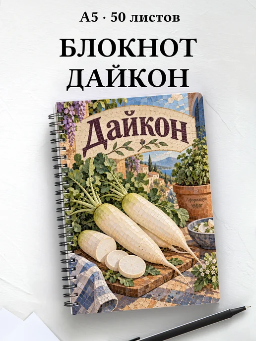 Блокнот Дайкон с мотивирующими цитатами