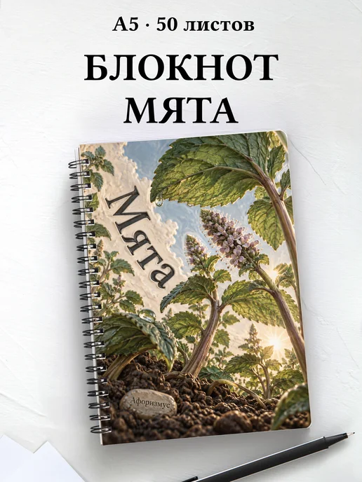 Блокнот Мята с мотивирующими цитатами
