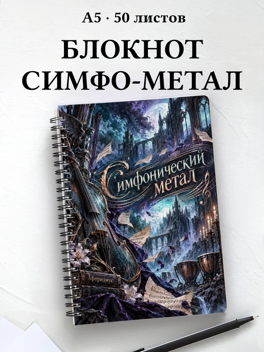 Блокнот Симфонический метал с мотивирующими цитатами