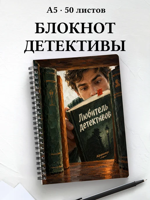 Блокнот любителя детективов с мотивирующими цитатами