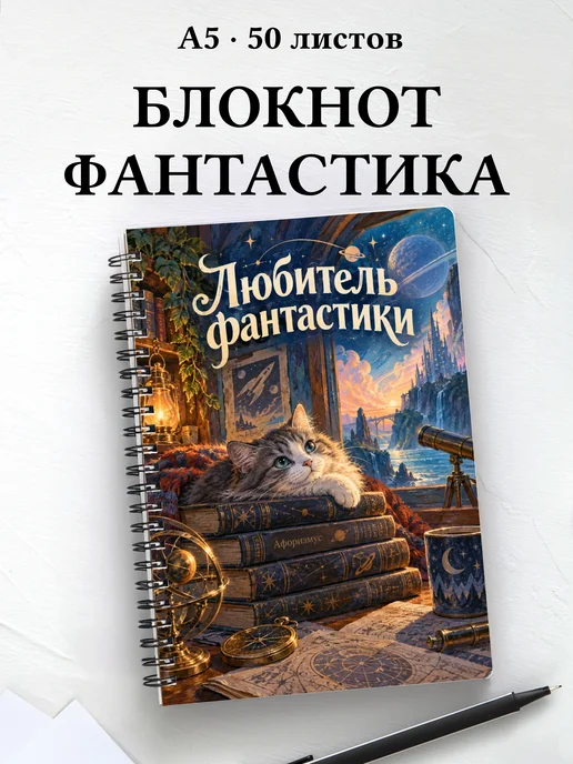 Блокнот любителя фантастики с мотивирующими цитатами