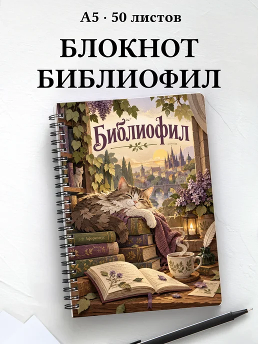 Блокнот библиофила с мотивирующими цитатами