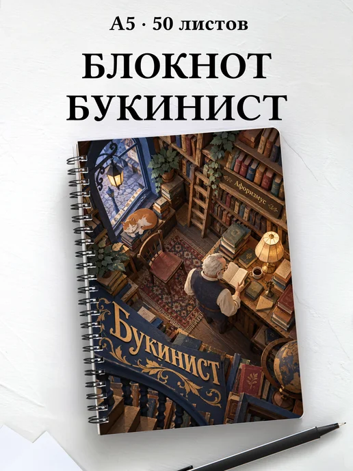 Блокнот букиниста с мотивирующими цитатами