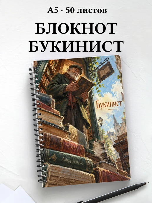 Блокнот букиниста с мотивирующими цитатами