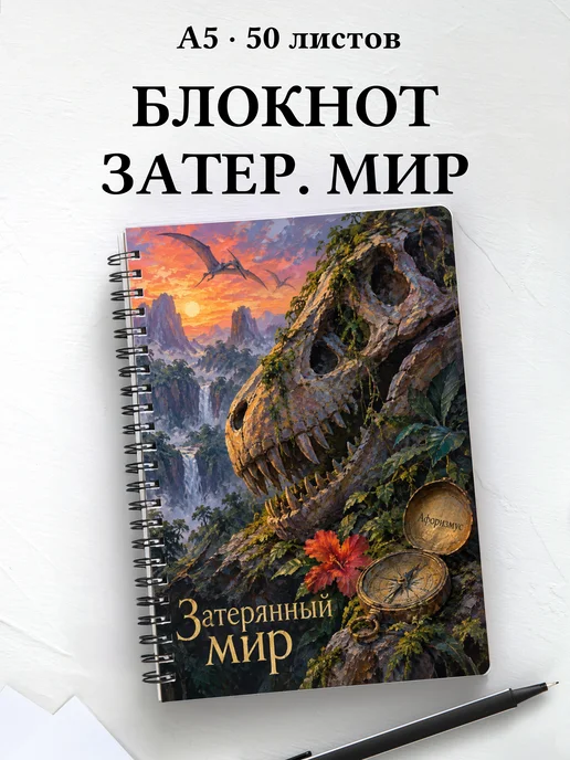 Блокнот Затерянный мир с мотивирующими цитатами