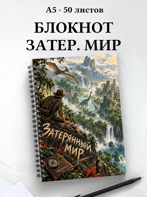 Блокнот Затерянный мир с мотивирующими цитатами