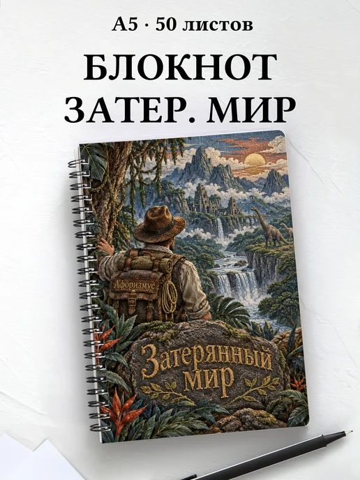Блокнот Затерянный мир с мотивирующими цитатами