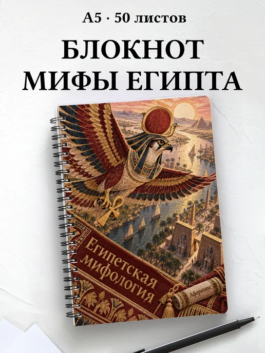 Блокнот Египетская мифология с мотивирующими цитатами