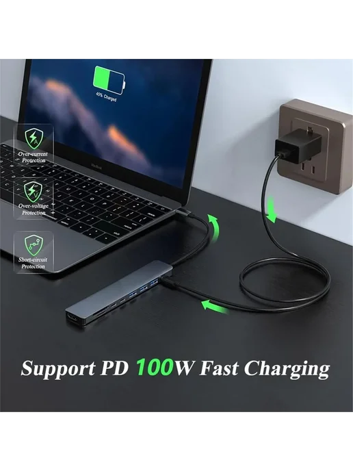 Нет бренда Док-станция USB-C 9-в-1 для ноутбука, вариант, фото 2
