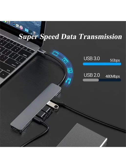Нет бренда Док-станция USB-C 9-в-1 для ноутбука, вариант, фото 6