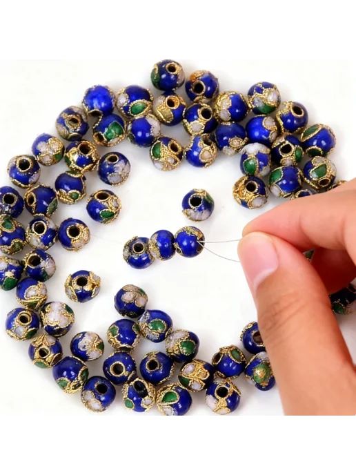 Нет бренда Металлические синие бусины для браслета 10PCS E, 10 шт, фото 2