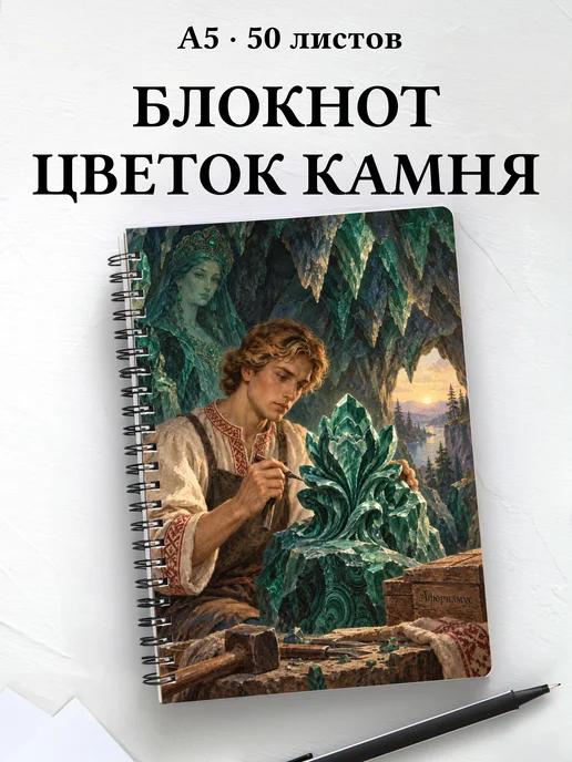 Блокнот Каменный цветок с мотивирующими цитатами