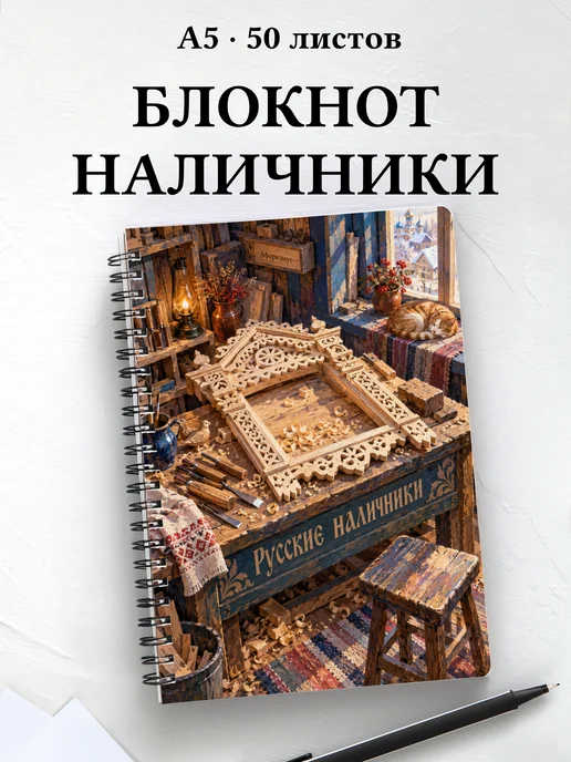 Блокнот Русские наличники с мотивирующими цитатами