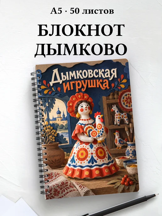 Блокнот Дымковская игрушка с мотивирующими цитатами