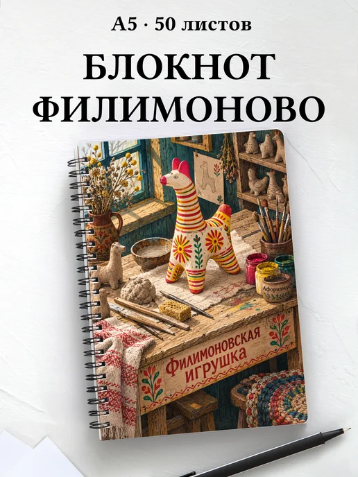 Блокнот Филимоновская игрушка с мотивирующими цитатами