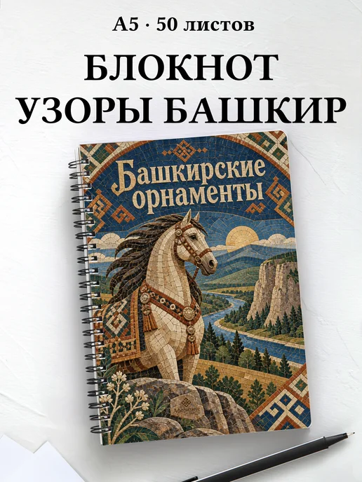 Блокнот Башкирские орнаменты с мотивирующими цитатами