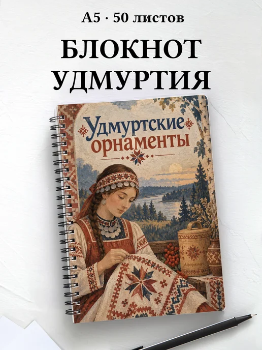 Блокнот Удмуртские орнаменты с мотивирующими цитатами
