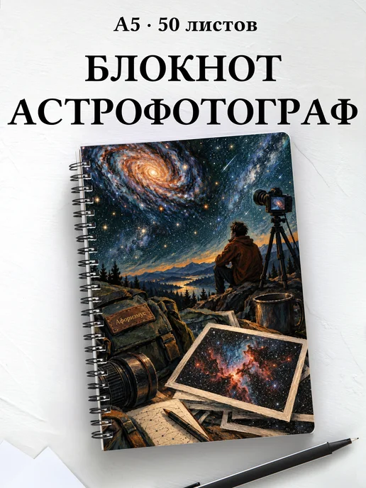 Блокнот астрофотографа с мотивирующими цитатами