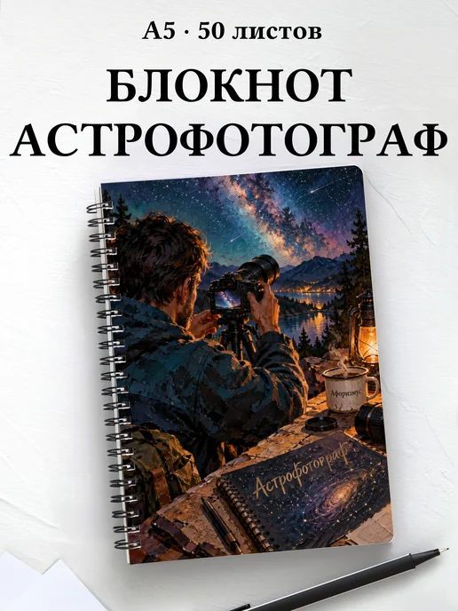 Блокнот астрофотографа с мотивирующими цитатами