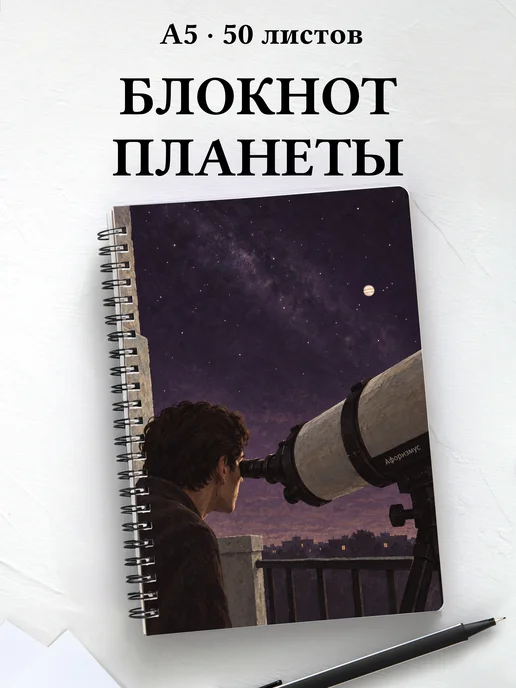 Блокнот наблюдателя планет с мотивирующими цитатами