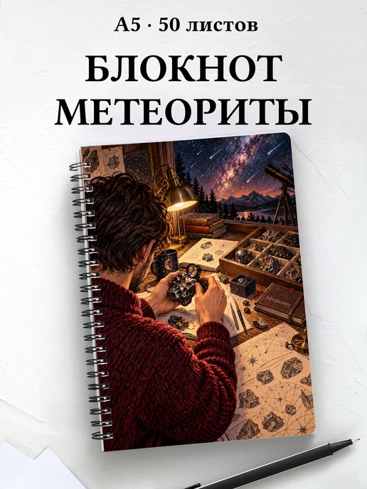 Блокнот метеоритного коллекционера с мотивирующими цитатами