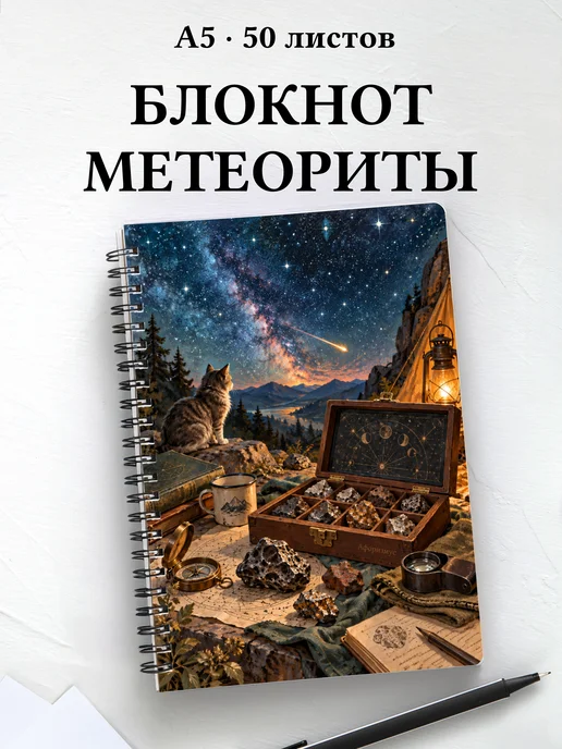 Блокнот метеоритного коллекционера с мотивирующими цитатами
